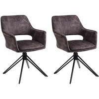 Stuhl ESTELLE 2er-Set anthrazit Vintage schwarz Stoff Metall Stuhl ESTELLE 2er-Set anthrazit Vintage schwarz Stoff Metall von byLIVING