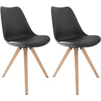 Stuhl KIRA 2er-Set schwarz schwarz Eiche Kunststoff Kunstleder Metall B/H/T: ca. 48x86x55,5 cm Stuhl KIRA 2er-Set schwarz schwarz Eiche Kunststoff Kunstleder Metall B/H/T: ca. 48x86x55,5 cm von byLIVING
