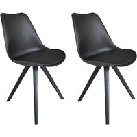Stuhl KIRA 2er-Set schwarz schwarz schwarz Kunststoff Kunstleder Metall B/H/T: ca. 48x86x55,5 cm Stuhl KIRA 2er-Set schwarz schwarz schwarz Kunststoff Kunstleder Metall B/H/T: ca. 48x86x55,5 cm von byLIVING