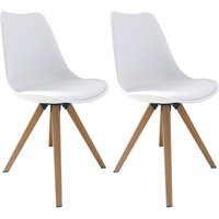 Stuhl KIRA 2er-Set weiß weiß Eiche Kunststoff Kunstleder Metall B/H/T: ca. 48x86x55,5 cm Stuhl KIRA 2er-Set weiß weiß Eiche Kunststoff Kunstleder Metall B/H/T: ca. 48x86x55,5 cm von byLIVING