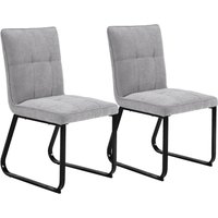 Stuhl TALEA 2er-Set hellgrau schwarz Webstoff Metall B/H/T: ca. 46x86x55 cm Stuhl TALEA 2er-Set hellgrau schwarz Webstoff Metall B/H/T: ca. 46x86x55 cm von byLIVING