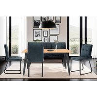 TALEA Stuhl, 2er Set, Metallgestell schwarz pulverbeschichtet, Stoff TALEA Stuhl, 2er Set, Metallgestell schwarz pulverbeschichtet, Stoff von byLIVING