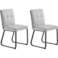 TALEA Stuhl, 2er Set, Metallgestell schwarz pulverbeschichtet, Stoff von byLIVING
