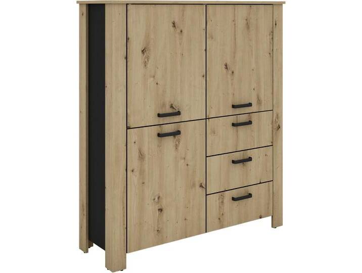 Vitrine BYLIVING Highboard Faro , artisan eiche, schwarz, B:120cm H:137cm T:40cm, FSC-zertifizierter Holzwerkstoff, Kunststoff, Metall, Schränke, 3 Türen und 3 Schubkästen für maximale Ordnung, verschiedene Farben. Vitrine BYLIVING Highboard Faro , artisan eiche, schwarz, B:120cm H:137cm T:40cm, FSC-zertifizierter Holzwerkstoff, Kunststoff, Metall, Schränke, 3 Türen und 3 Schubkästen für maximale Ordnung, verschiedene Farben. von byLIVING