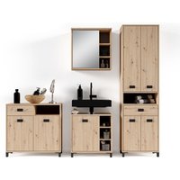 WELLNESS Spiegelschrank, Breite 60 cm, Eiche-Optik, Spiegelglas von byLIVING