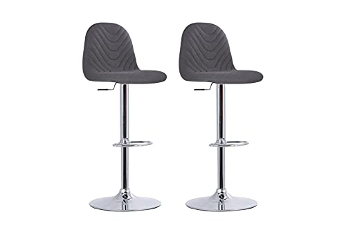 byLIVING Barhocker Casino / 2er Set/Moderner Barhocker in anthrazit/Gestell verchromt mit Höhenverstellung / 360° drehbar/B 41,H 91,5-112,T 52,5 cm byLIVING Barhocker Casino / 2er Set/Moderner Barhocker in anthrazit/Gestell verchromt mit Höhenverstellung / 360° drehbar/B 41,H 91,5-112,T 52,5 cm von byLIVING