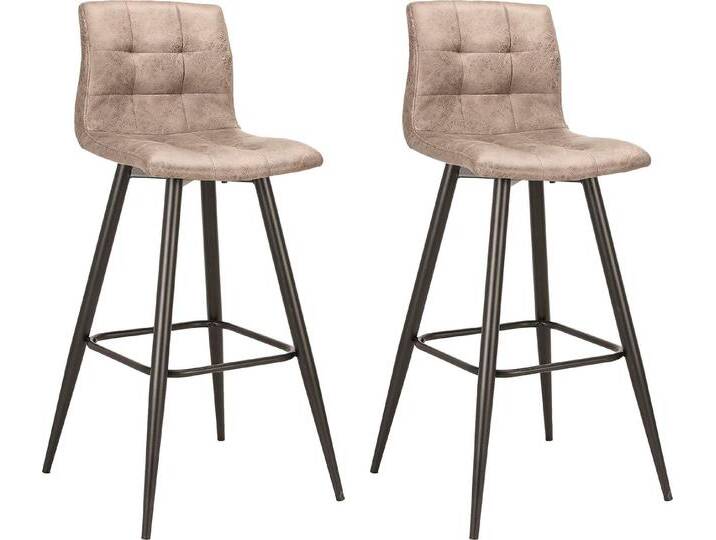 byLIVING Barhocker Simone (Set, 2 St., 2er), 2er Set, Vintage braun oder Webstoff anthrazit, braun von byLIVING