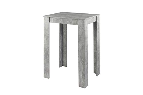 byLIVING Bartisch NELE, der komplette Tisch ist mit Einer pflegeleichten und robusten Melamin Oberfläche in moderner Beton Optik beschichtet, Holzwerkstoff, grau, 80 x 60, H 104 cm von byLIVING
