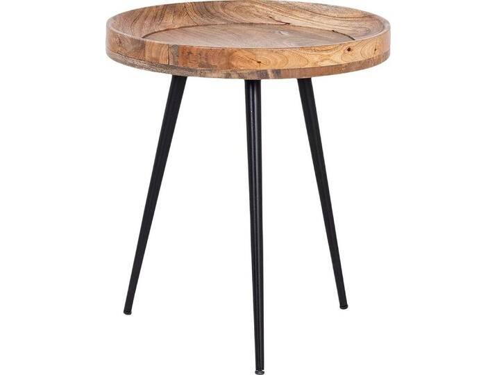 byLIVING Beistelltisch Ava, Massive runde Tischplatte, Durchmesser 38 oder 45 cm, braun, Durchmesser 45 cm von byLIVING