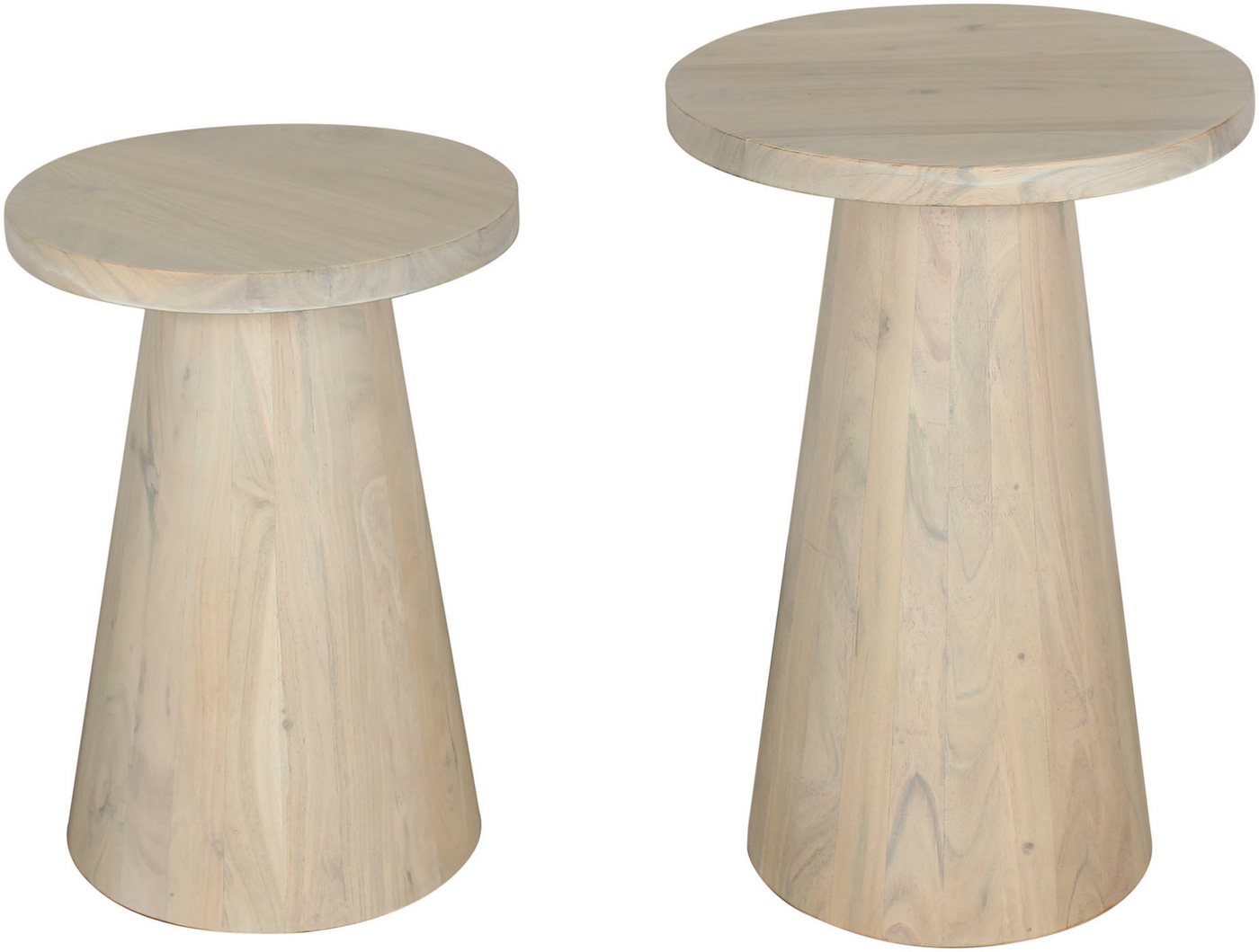 byLIVING Beistelltisch Cone (Set), aus Massivholz in schwarz oder white wash, verschiedenen Größen von byLIVING