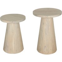 byLIVING Beistelltisch "Cone", (Set), aus Massivholz in schwarz oder white wash, verschiedenen Größen von byLIVING