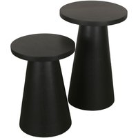 byLIVING Beistelltisch "Cone", (Set), aus Massivholz in schwarz oder white wash, verschiedenen Größen von byLIVING