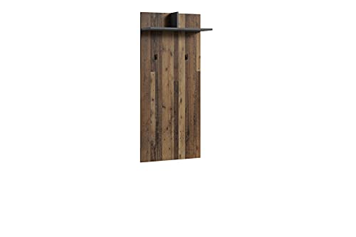 byLIVING Ben 02 schmale und Schlichte Wandpanel, Wandgarderobe mit robuster und pflegeleichter Melamin Oberfläche. Moderne Style/anthrazit Kombination, Holzwerkstoff, Old Wood, B 60, H 136, T 27 cm von byLIVING