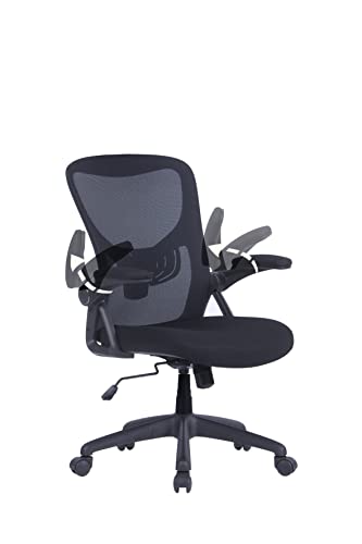 byLIVING Bürostuhl Flex/Kunststoff schwarz, Netzstoff schwarz/Wippmechanik/Armlehne klappbar/Lordoseneinstellung/B 62, H 95-103, T 58,5 cm von byLIVING