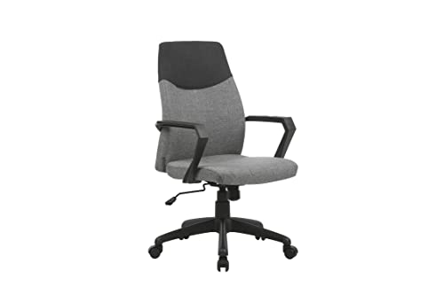 byLIVING Chefsessel Edgy Chefsessel/Kunststoff schwarz/Bezug Webstoff grau/Wippmechanik/Sicherheitsklemmschutz/Sicherheitsrollen/B 58, H 99-106,5, T 56 cm von byLIVING