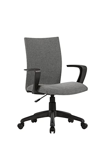 byLIVING Chefsessel SIT/Kunststoff schwarz/Bezug Webstoff grau/Höhenverstellung/gebremste Sicherheitsrollen/B 55, H 86,5-94, T 58,5 cm von byLIVING