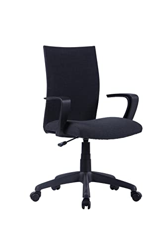 byLIVING Chefsessel SIT/Kunststoff schwarz/Bezug Webstoff schwarz/Höhenverstellung/gebremste Sicherheitsrollen/B 55, H 86,5-94, T 58,5 cm von byLIVING