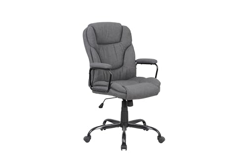 byLIVING Chefsessel Sting/Gaming-Chair/Metall schwarz pulverbeschichtet/Webstoff grau/Armlehnen gepolstert/Wippmechanik/Sicherheitsdoppelrollen/B 57, H 99-109, T 67 cm von byLIVING