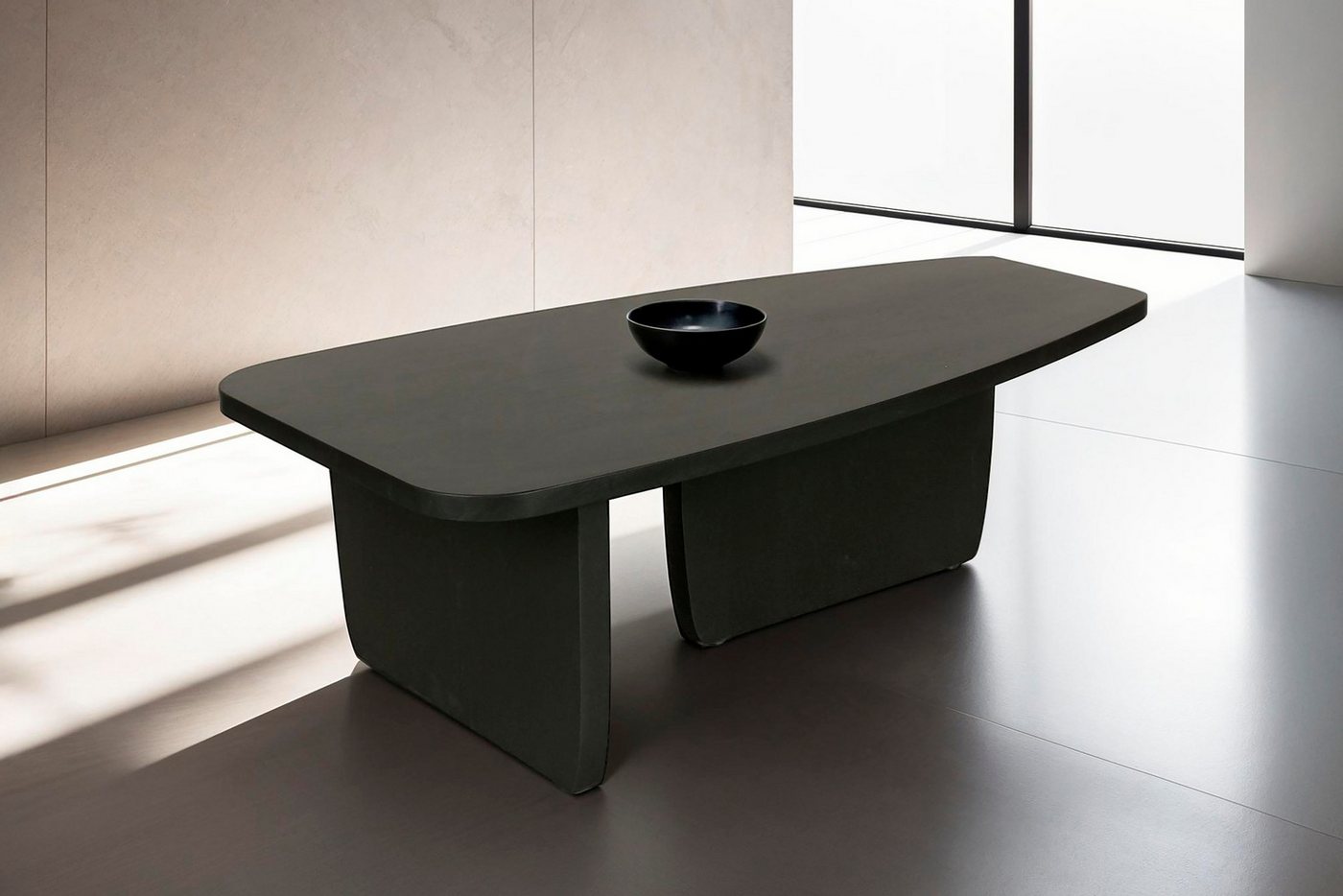 byLIVING Couchtisch Bolt (1-St), Freiform Tisch in Akazie Massivholz schwarz lackiert, 25mm Tischplatte von byLIVING