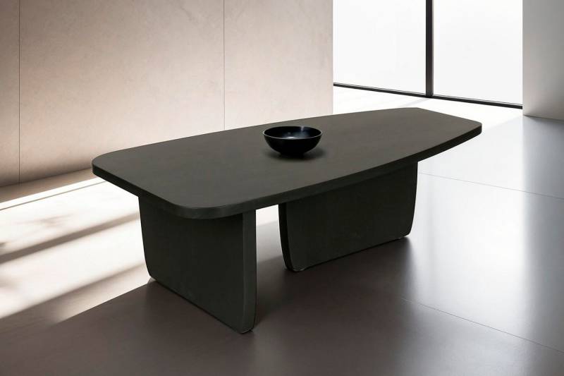 byLIVING Couchtisch Bolt (1-St), Freiform Tisch in Akazie Massivholz schwarz lackiert, 25mm Tischplatte von byLIVING