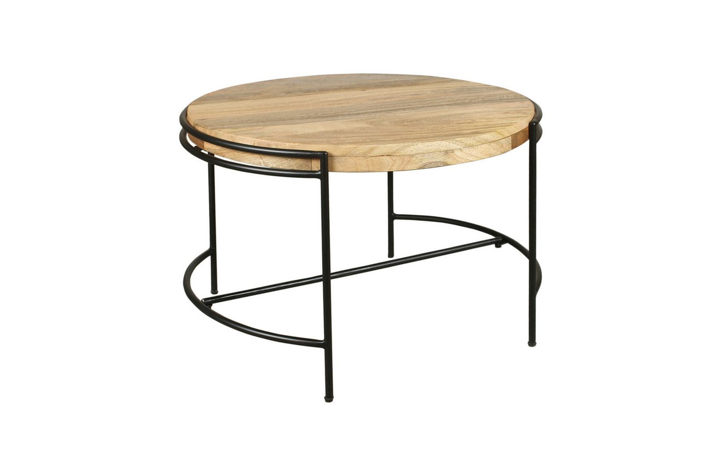 byLIVING Couchtisch Hanna, Platte Mangoholz massiv / Gestell Metall schwarz / Breite 60 cm von byLIVING