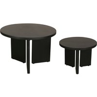 byLIVING Couchtisch "Round", (Set), aus 2,5cm starkem Massivholz schwarz, einzeln oder im Set stellbar von byLIVING