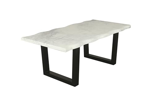 byLIVING Couchtisch Stone/Tischplatte Marmor weiß/Gestell Metall schwarz/Kaffeetisch/Wohnzimmertisch/Beistelltisch / 115 x 60, H 46cm von byLIVING