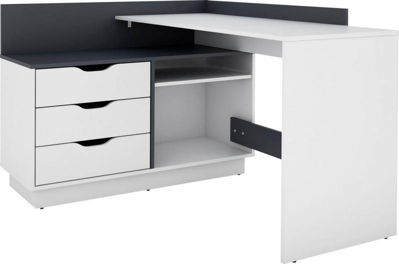 byLIVING Eckschreibtisch Bern, mit viel Stauraum, Breite 129 cm, rechts oder links montierbar von byLIVING