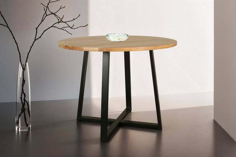 byLIVING Esstisch Arrow (1-St), mit 2,5cm starker, runder Massivholz Tischplatte, D 100, H 77 cm von byLIVING