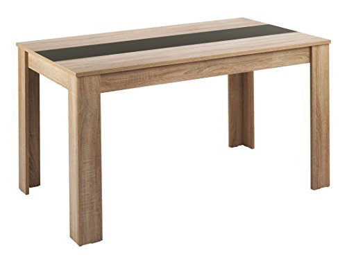 byLIVING Esstisch NORI/Küchentisch 120 cm/Esszimmertisch/Tisch in Sonoma Holz Eichen-Optik hell-braun/Wendeplatte in der Mitte wahlweise Schwarz oder Weiß / 120 x 80 x 75 cm (L x B x H) von byLIVING