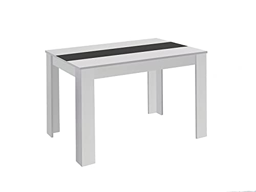 byLIVING Esszimmertisch NORI/matt weiß/Einlegeplatte wendbar in schwarz oder weiß/kompakter Küchentisch/Esstisch 140 cm breit/Tisch 18 mm Dicke Tischplatte / 140 x 80, H 75 cm von byLIVING