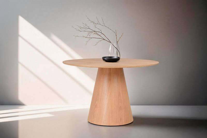 byLIVING Esstisch Rond, mit Echtholz-Furnier Eiche natur,rund, Durchmesser 120 cm von byLIVING