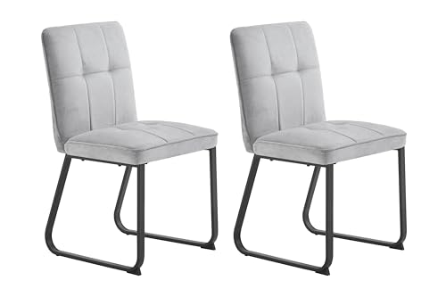 byLIVING Esszimmer-Stuhl TALEA, 2er-Set, Küchenstuhl, Metall, hellgrau, B 46, H 86, T 55 cm von byLIVING