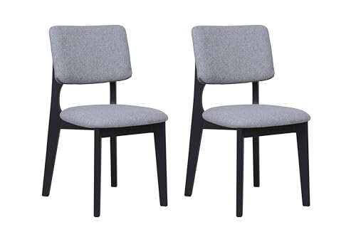 byLIVING Esszimmerstuhl 2er Set ELSA/Webstoff grau/Gestell Massivholz schwarz/B 48, H 87, T 54 cm von byLIVING