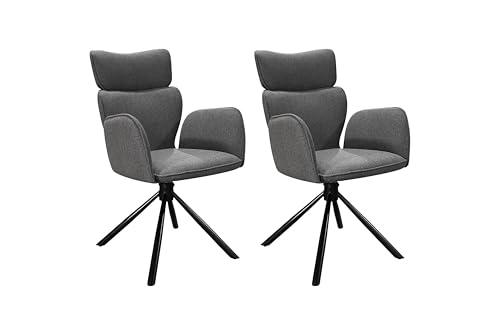 byLIVING Esszimmerstuhl 2er Set Seattle/Webstoff anthrazit/Gestell Metall schwarz matt/Sitzschale 360° drehbar/Esszimmerstuhl/B 65, H 93, T 65 cm byLIVING Esszimmerstuhl 2er Set Seattle/Webstoff anthrazit/Gestell Metall schwarz matt/Sitzschale 360° drehbar/Esszimmerstuhl/B 65, H 93, T 65 cm von byLIVING