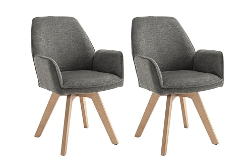 byLIVING Esszimmerstuhl 2er Set Tony/Webstoff anthrazit/Gestell Buche Natur in Eiche-Optik/Sitzschale 360° drehbar/Küchenstuhl/Wohnzimmerstuhl/B 57, H 89, T 61 cm byLIVING Esszimmerstuhl 2er Set Tony/Webstoff anthrazit/Gestell Buche Natur in Eiche-Optik/Sitzschale 360° drehbar/Küchenstuhl/Wohnzimmerstuhl/B 57, H 89, T 61 cm von byLIVING