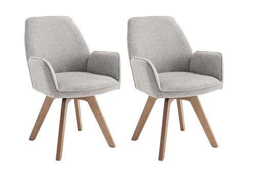 byLIVING Esszimmerstuhl 2er Set Tony/Webstoff hellgrau/Gestell Buche Natur in Eiche-Optik/Sitzschale 360° drehbar/Küchenstuhl/Wohnzimmerstuhl/B 57, H 89, T 61 cm byLIVING Esszimmerstuhl 2er Set Tony/Webstoff hellgrau/Gestell Buche Natur in Eiche-Optik/Sitzschale 360° drehbar/Küchenstuhl/Wohnzimmerstuhl/B 57, H 89, T 61 cm von byLIVING