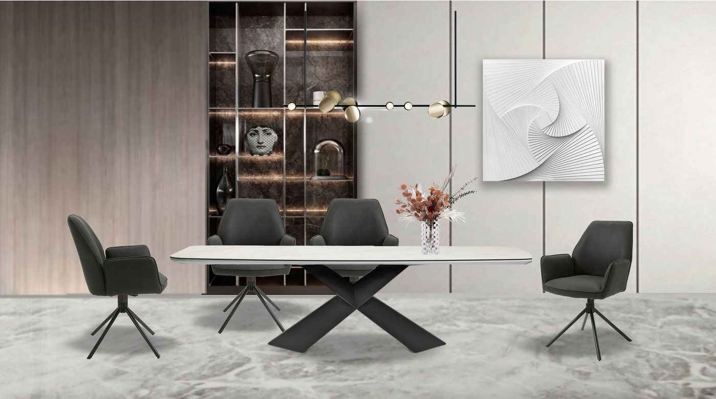 byLIVING Esszimmerstuhl Blair (Set, 2 St), 2er-Set, 360 Grad drehbar, gemütlicher Sessel, verschiedenen Stoffe von byLIVING