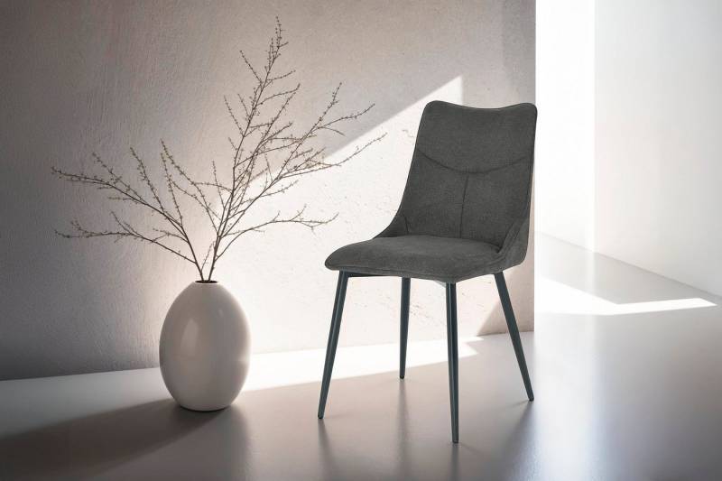 byLIVING Esszimmerstuhl Carlo (2er-Set) (Set), Gestell Metall schwarz, Küchenstuhl, Webstoffbezug, diverse Farben von byLIVING