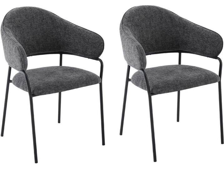 byLIVING Esszimmerstuhl Curve (Set, 2 St), moderner Stoff Stuhl mit gemütlichem Sitzkomfort, verschiedene Farben., grau von byLIVING