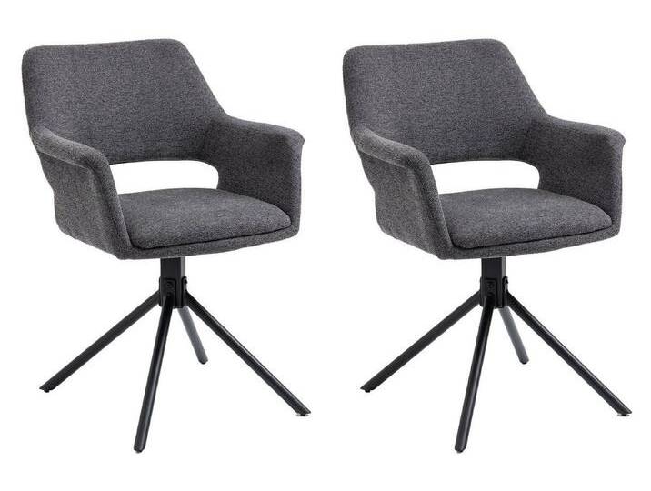 byLIVING Esszimmerstuhl Eleonore (2er-Set), 360° drehbar, Beine aus Metall, in verschiedenen Stoffen von byLIVING