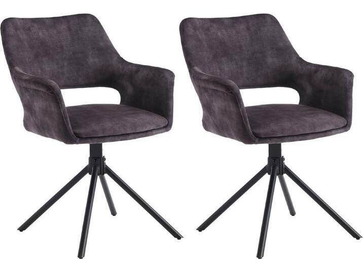 byLIVING Esszimmerstuhl Eleonore 2er-Set (Set, 2 St), drehbarer Stuhl mit gemütlicher Polsterung in verschiedenen Stoffen, schwarz, anthrazit von byLIVING