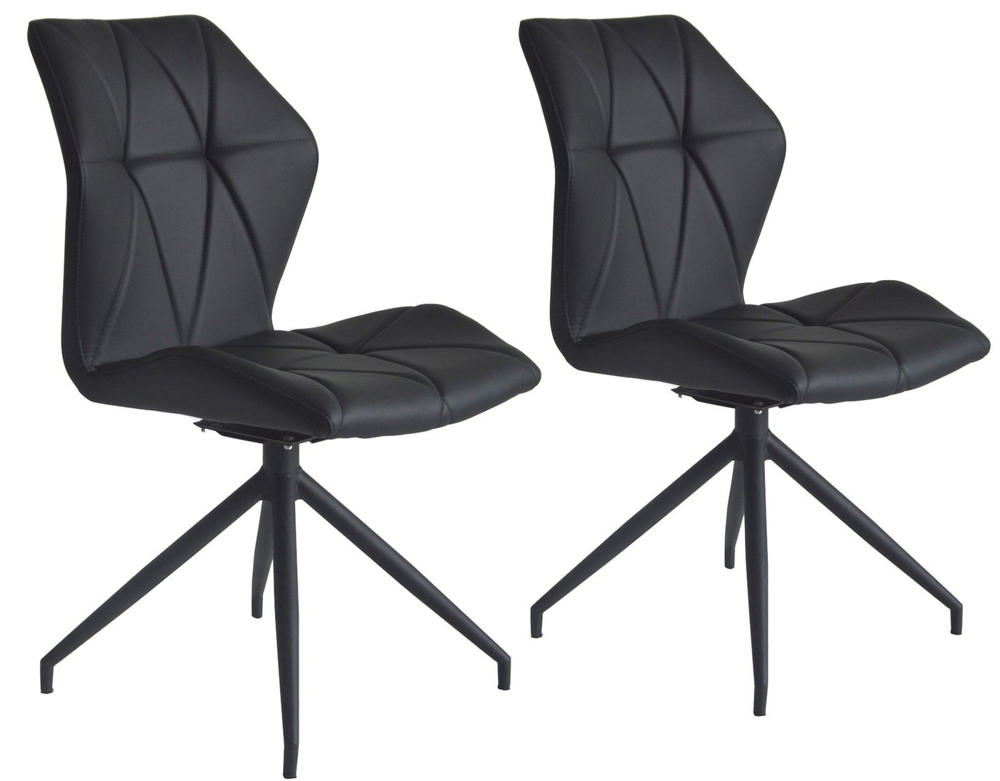 byLIVING Esszimmerstuhl Imke (2er Set), Bezug Kunstleder grau oder schwarz, 360 Grad drehbar von byLIVING