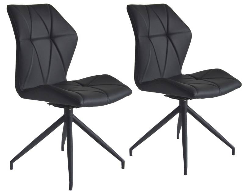 byLIVING Esszimmerstuhl Imke (2er Set), Bezug Kunstleder grau oder schwarz, 360 Grad drehbar von byLIVING