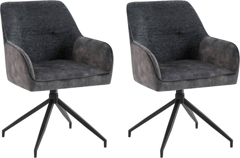 byLIVING Esszimmerstuhl Jacky 2er-Set (Set, 2 St), drehbarer Stuhl mit Taschenfederkern und moderner Stoffkombination von byLIVING