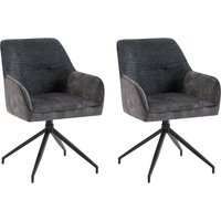 byLIVING Esszimmerstuhl "Jacky 2er-Set", (Set), 2 St., Samtvelours-Vintage-Boucle, drehbarer Stuhl mit Taschenfederkern und moderner Stoffkombination von byLIVING