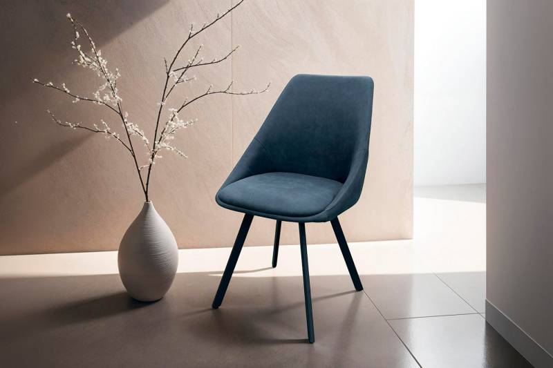 byLIVING Esszimmerstuhl Jasper (2er-Set) (Set), Sitzschale 360°drehbar, Metall schwarz, Küchenstuhl, diverse Bezüge von byLIVING