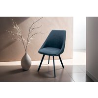 byLIVING Esszimmerstuhl "Jasper (2er-Set)", (Set), Sitzschale 360drehbar, Metall schwarz, Küchenstuhl, diverse Bezüge von byLIVING