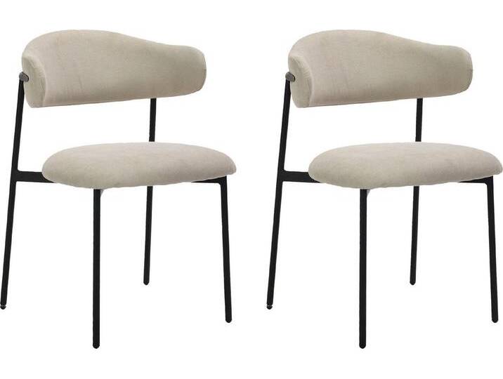 byLIVING Esszimmerstuhl Jersey (2er-Set) (Set), Gestell Metall schwarz, Küchenstuhl, Webstoffbezug, diverse Farben, beige, taupe von byLIVING