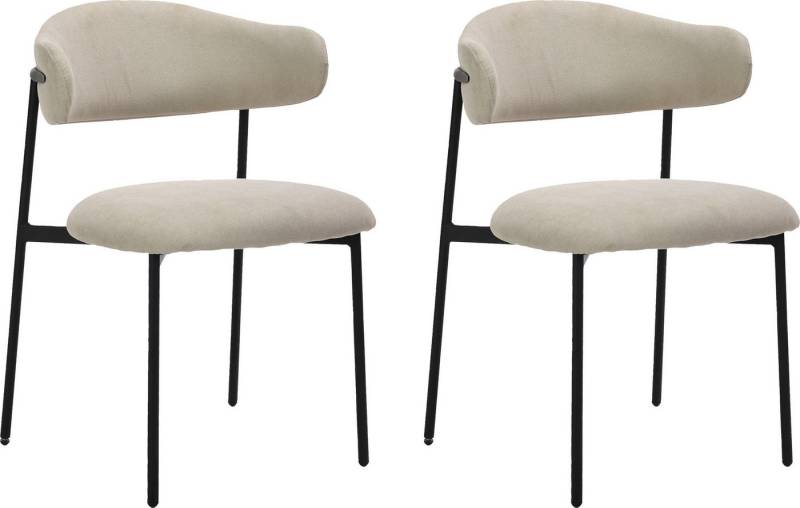 byLIVING Esszimmerstuhl Jersey (2er-Set) (Set), Gestell Metall schwarz, Küchenstuhl, Webstoffbezug, diverse Farben von byLIVING